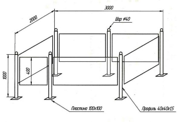 Чертежи оградок с размерами